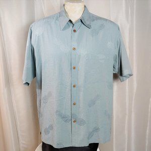 Caribbean Roundtree & Yorke Caribbean Silk Blend Embossed Textured S/S Shirt